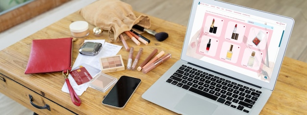 An image showing various website interfaces where free beauty samples are offered, such as Sephora, Ulta Beauty, and direct brand websites. The interfaces are clean and user-friendly, highlighting the process of signing up for free samples.