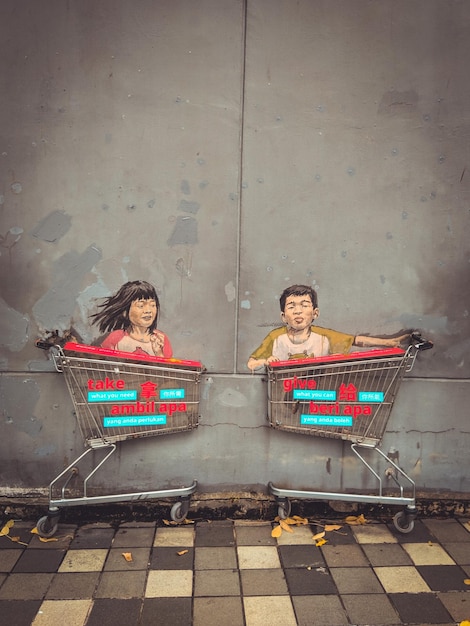 A split image comparing two grocery carts. The first cart, labeled 